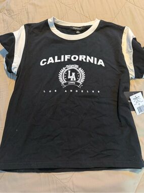Harper Black and White 'California Los Angeles' Graphic Tee